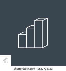 Bar Chart Icon. Bar Chart Related Vector Line Icon. Isolated on Black Background. Editable Stroke.