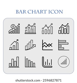 Bar chart icon set and graph icon pack vector