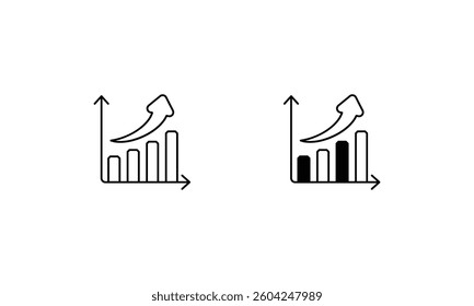 Bar Chart icon set line and glyph vector illustration