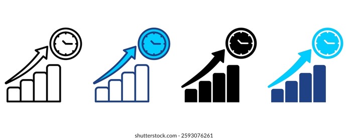 Bar Chart Icon Set Multiple Style Collection