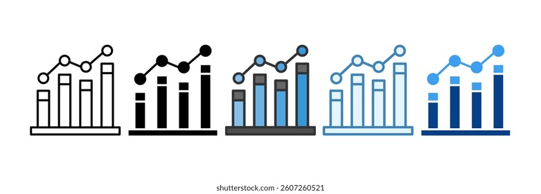 Bar Chart Icon Set Multiple Style Collection
