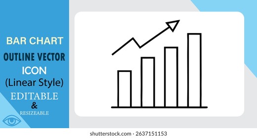Bar chart icon shows an upward business direction symbol