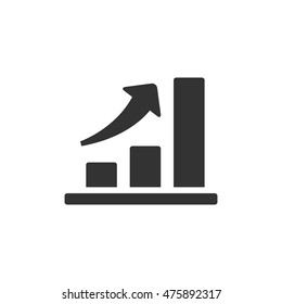 Bar chart icon in single grey color. Finance report banking growth investment