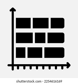 Bar chart icon in solid style, use for website mobile app presentation