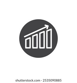 Bar Chart Icon Symbol mark in filled style