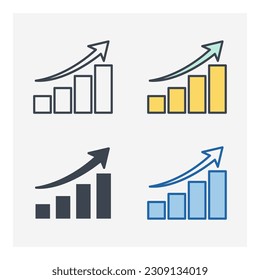 bar chart icon symbol template for graphic and web design collection logo vector illustration