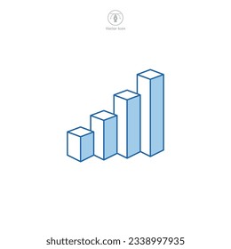 Bar chart icon symbol vector illustration isolated on white background