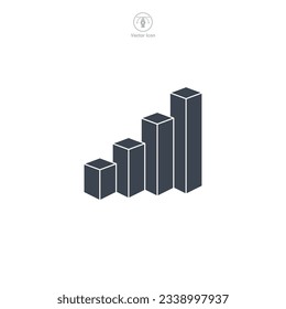 Bar chart icon symbol vector illustration isolated on white background