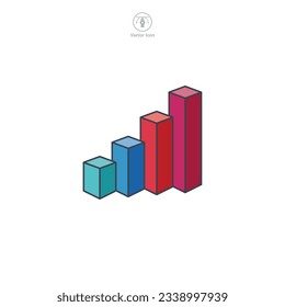 Bar chart icon symbol vector illustration isolated on white background