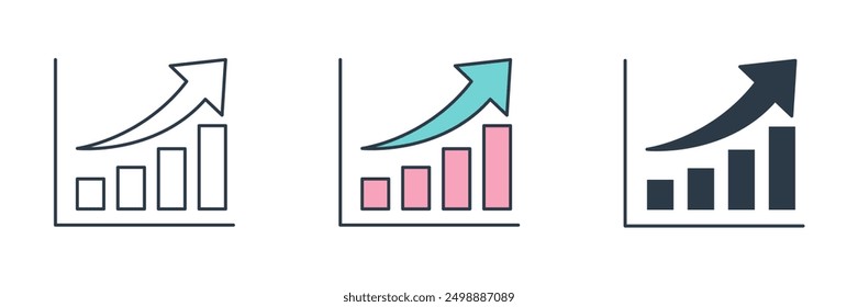 Bar chart icon symbol vector illustration isolated on white background
