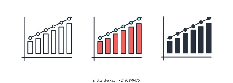 Bar Chart Icon theme symbol vector illustration isolated on white background