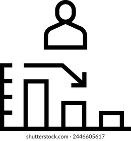 Balkendiagrammsymbol. Dünnes lineares Design isoliert auf weißem Hintergrund