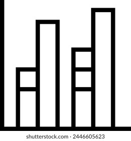 bar chart icon. Thin linear style design isolated on white background