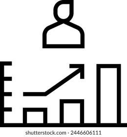 bar chart icon. Thin linear style design isolated on white background