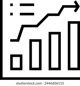 bar chart icon. Thin linear style design isolated on white background