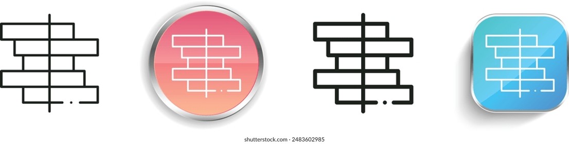 bar chart icon. Thin Linear, Regular and Button Style Design Isolated On White Background