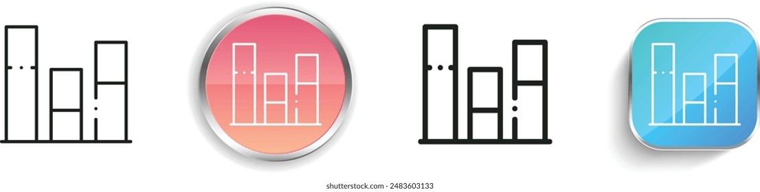 bar chart icon. Thin Linear, Regular and Button Style Design Isolated On White Background