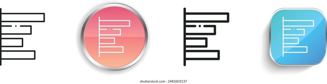 bar chart icon. Thin Linear, Regular and Button Style Design Isolated On White Background