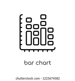 Bar chart icon. Trendy modern flat linear vector Bar chart icon on white background from thin line Business and analytics collection, editable outline stroke vector illustration