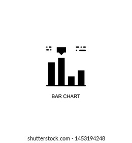 bar chart icon vector black design