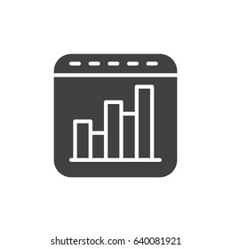 Bar chart icon vector, filled flat sign, solid pictogram isolated on white. Symbol, logo illustration. Pixel perfect