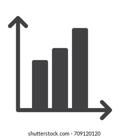 Bar chart icon vector, filled flat sign, solid pictogram isolated on white. Symbol, logo illustration