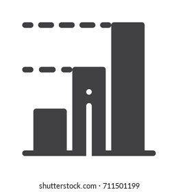 Bar chart icon vector, filled flat sign, solid pictogram isolated on white. Symbol, logo illustration