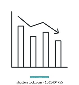 Bar chart icon vector illustration logo template for many purpose. Isolated on white background.