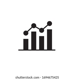 bar chart icon vector illustration glyph style design. isolated on white background