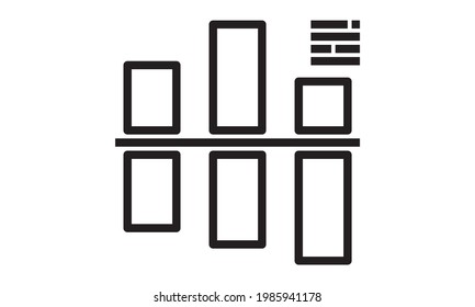 Bar chart  icon. Vector illustration of a bar graph with different values. It represents business growth, presentation, analysis, performance report