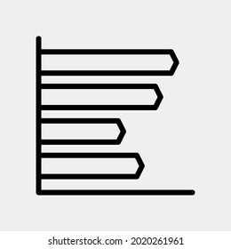 Bar chart icon vector illustration in line style for any projects, use for website mobile app presentation