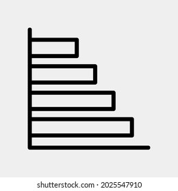 Bar chart icon vector illustration in line style for any projects, use for website mobile app presentation