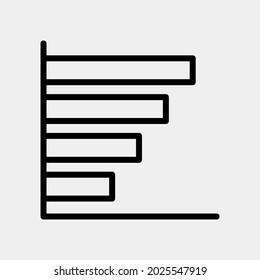 Bar chart icon vector illustration in line style for any projects, use for website mobile app presentation