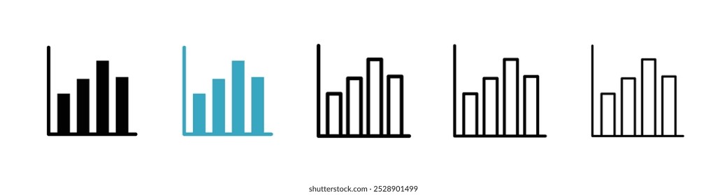 Bar chart icon vector illustration set