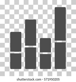 Bar Chart icon. Vector illustration style is flat iconic symbol, gray color, transparent background. Designed for web and software interfaces.