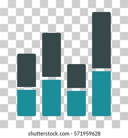 Bar Chart icon. Vector illustration style is flat iconic bicolor symbol, soft blue colors, transparent background. Designed for web and software interfaces.