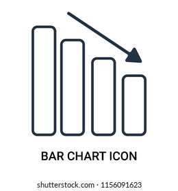 Bar chart icon vector isolated on white background, Bar chart transparent sign , outline thin symbols or linear analytics