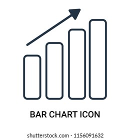 Bar chart icon vector isolated on white background, Bar chart transparent sign , outline thin symbols or linear analytics