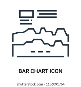 Bar chart icon vector isolated on white background, Bar chart transparent sign , outline thin symbols or linear analytics