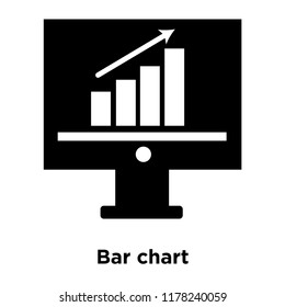Bar chart icon vector isolated on white background, logo concept of Bar chart sign on transparent background, filled black symbol