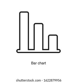 Bar chart icon vector on white background. Analytics black icon illustration
