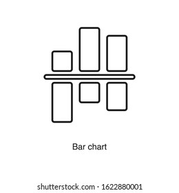 Bar chart icon vector on white background. Analytics black icon illustration