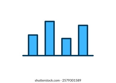 bar chart icon vector. Icon related to graph and seo . suitable for web site, app, user interfaces, printable etc. flat line icon style. simple vector design editable