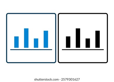 bar chart icon vector. Icon related to graph and seo . suitable for web site, app, user interfaces, printable etc. solid icon style. simple vector design editable