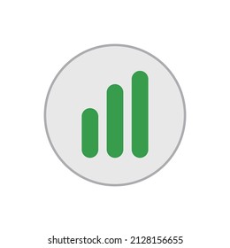 Bar chart, chart icons. Round shapes. Vectors.