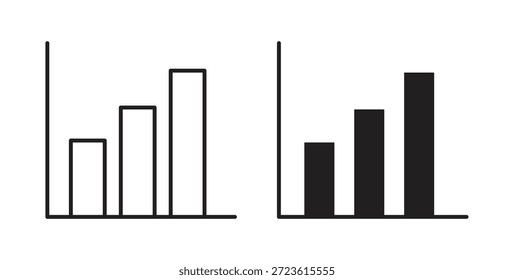 Conjunto de iconos de gráfico de barras aislados sobre fondo blanco Ilustración vectorial plana.