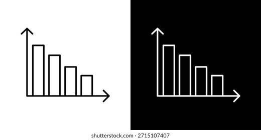 Símbolo de Vector de iconos de gráfico de barras con líneas de trazo editables para Diseños web