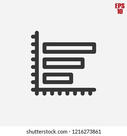 Bar chart icon-vector line icon, linear pictogram 