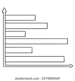 bar chart illustration hand drawn outline vector