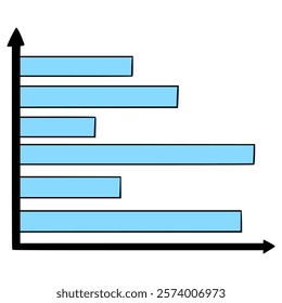 bar chart illustration hand drawn isolated vector